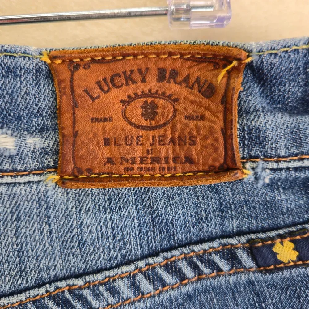 Lucky Brand Classic Rider Capri Jeans Size 6 Medium Wash Western Casual Bohemian